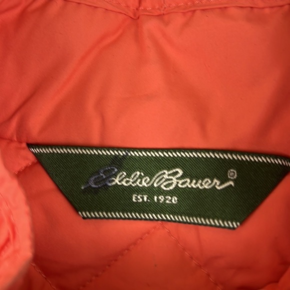 Eddie Bauer  Full Zip Orange Puffer Vest - Picture 2 of 6